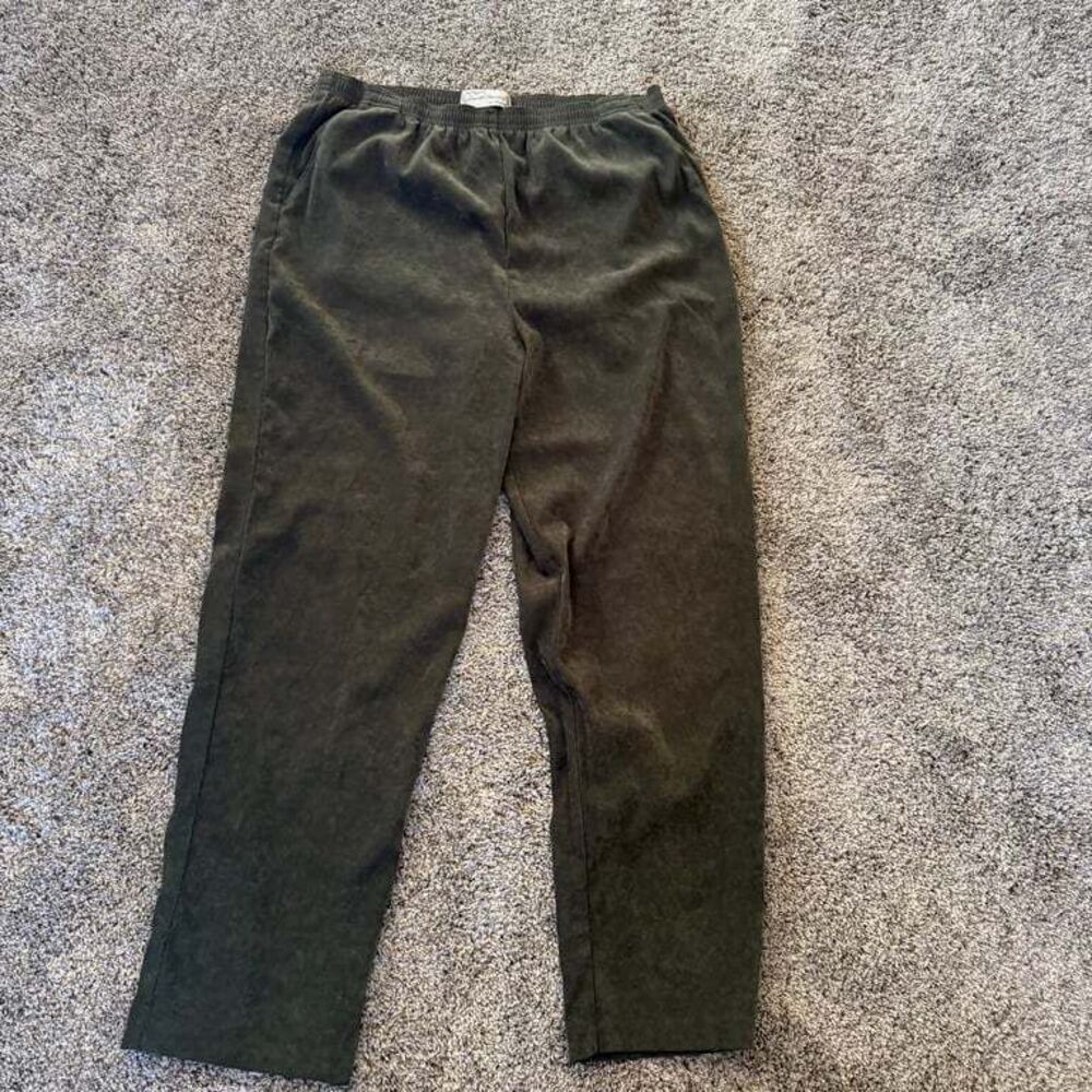 Sarah Bentley Women's Olive Green Trousers Pull on Relaxed‎ Size 14 Winter